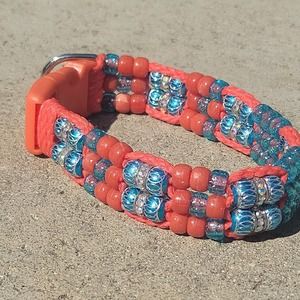 Custom Handmade Beaded Bling Dog Collar Miami Dolphins